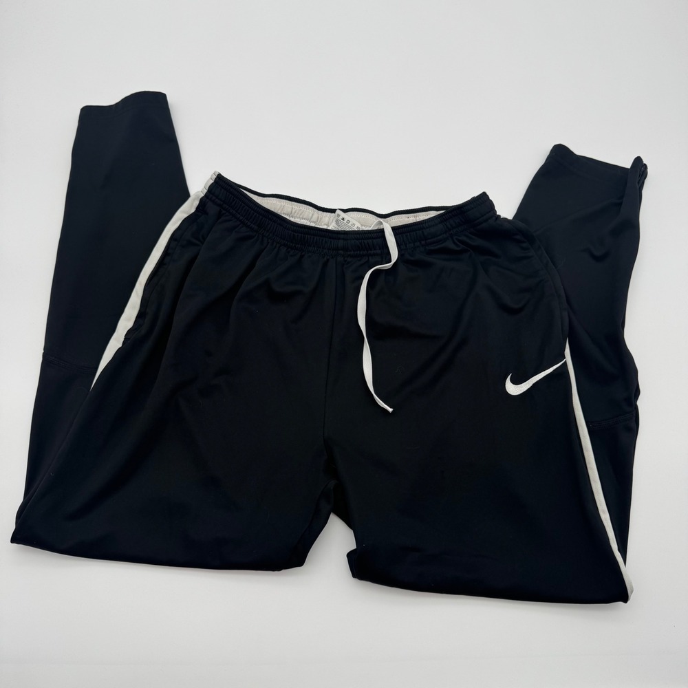Nike Dri-FIT Womens Track Pants Black White Stripe Training Joggers Large L‎ Y2K